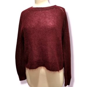 Mohair Blend Cropped Fit Pullover Sweater Size Medium